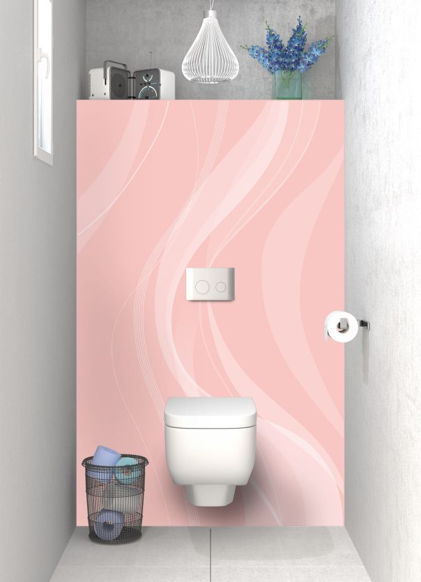 Panneau WC Voilage couleur Quartz rose motif inversé