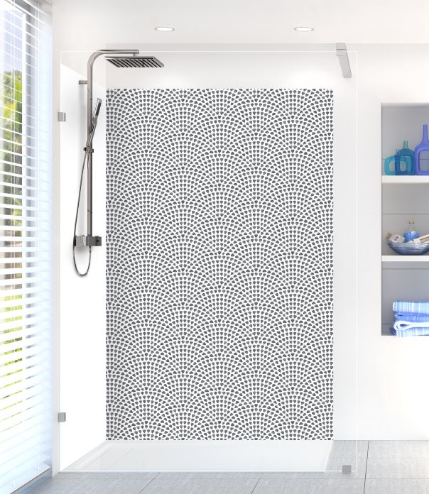 Panneau de douche Mosaïque petits cœurs couleur Gris anthracite