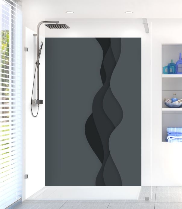 Panneau de douche Vagues couleur Gris anthracite