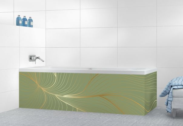 Panneau tablier de bain Volupté couleur Vert sauge motif inversé