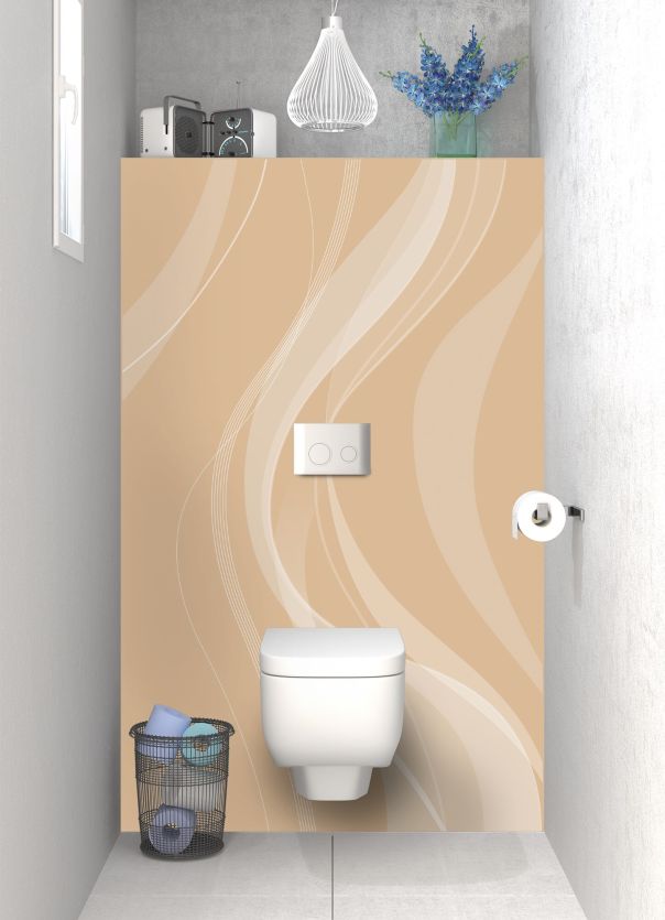 Panneau WC Voilage couleur Coquille d'oeuf motif inversé