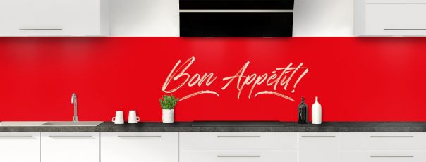 Crédence de cuisine Bon appétit couleur Rouge vermillon panoramique