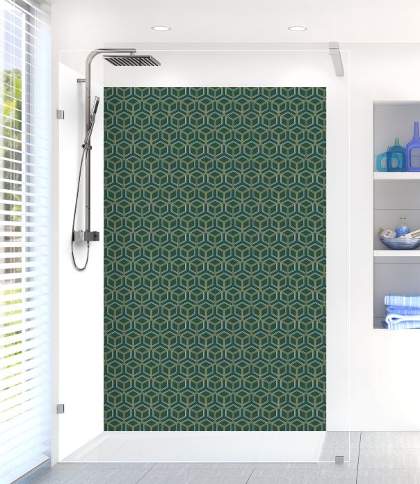 Panneau de douche Mailles doré couleur Vert avocat