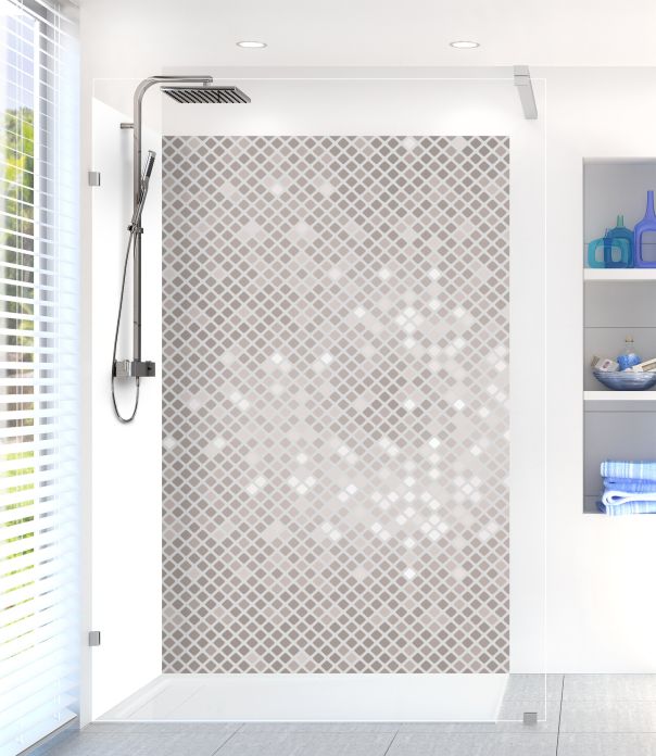 Panneau de douche Diamants brillants couleur Gris perle