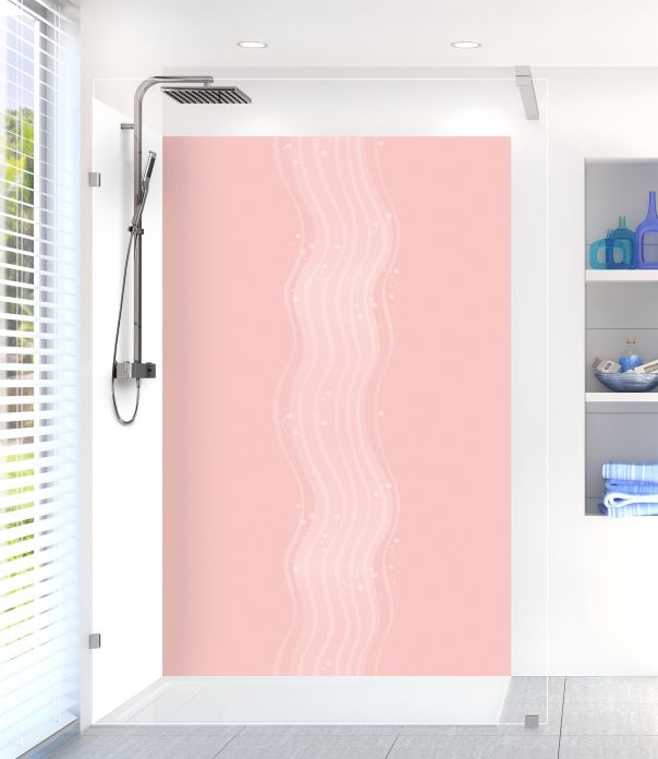 Panneau de douche Vagues design couleur Quartz rose