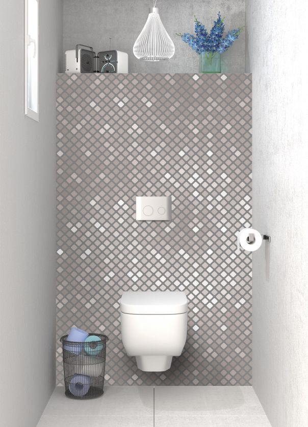 Panneau WC Diamants brillants couleur Gris pierre