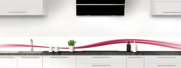 Crédence de cuisine Ruban couleur couleur Saphir rose frise motif inversé