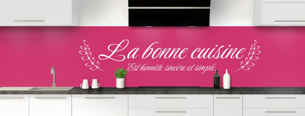Crédence de cuisine La cuisine est un art couleur Saphir rose panoramique
