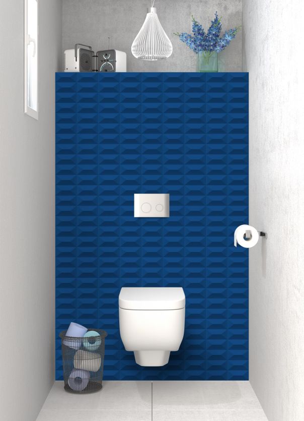 Panneau WC Briques en relief couleur Bleu électrique