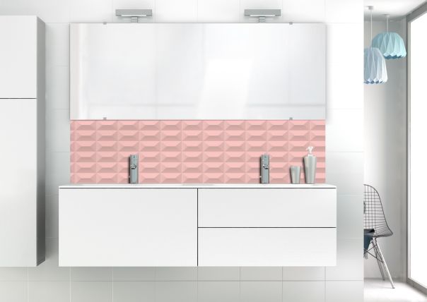 Panneau vasque Briques en relief couleur Quartz rose