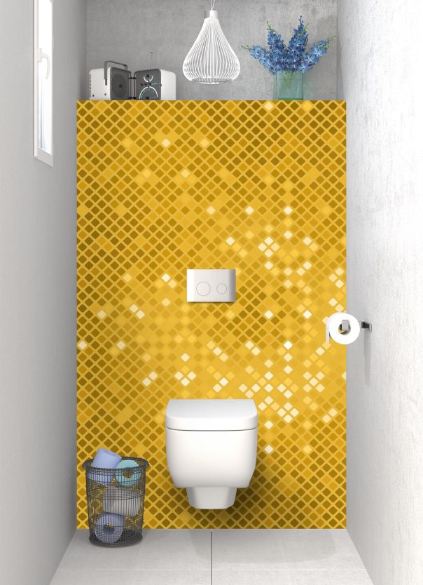 Panneau WC Diamants brillants couleur Curcuma