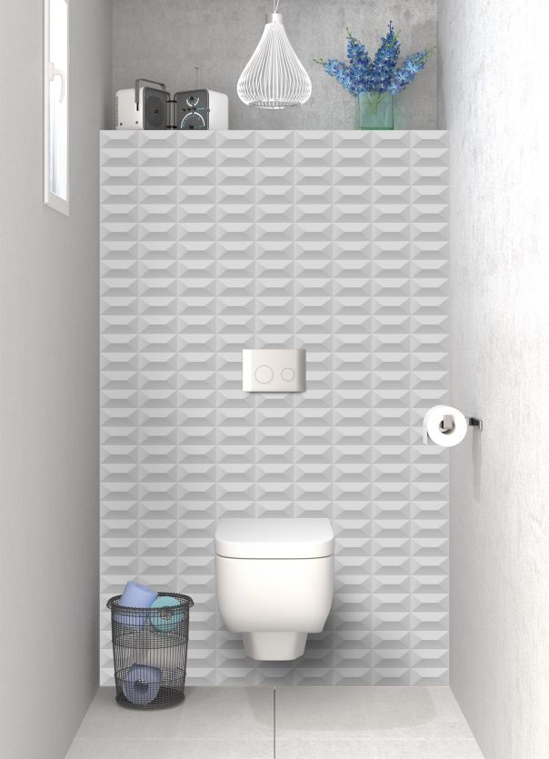 Panneau WC Briques en relief couleur Gris perle