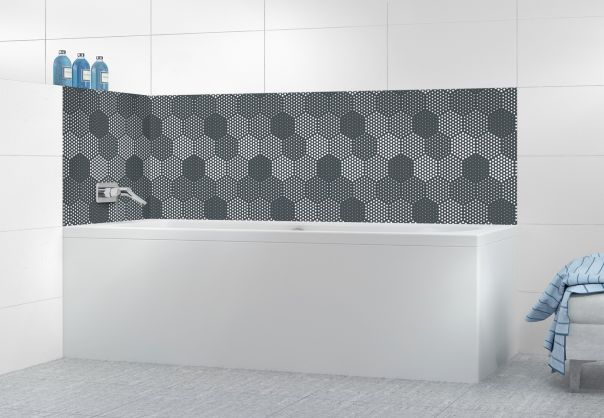 Panneau de bain Camaïeu hexagone couleur Gris anthracite