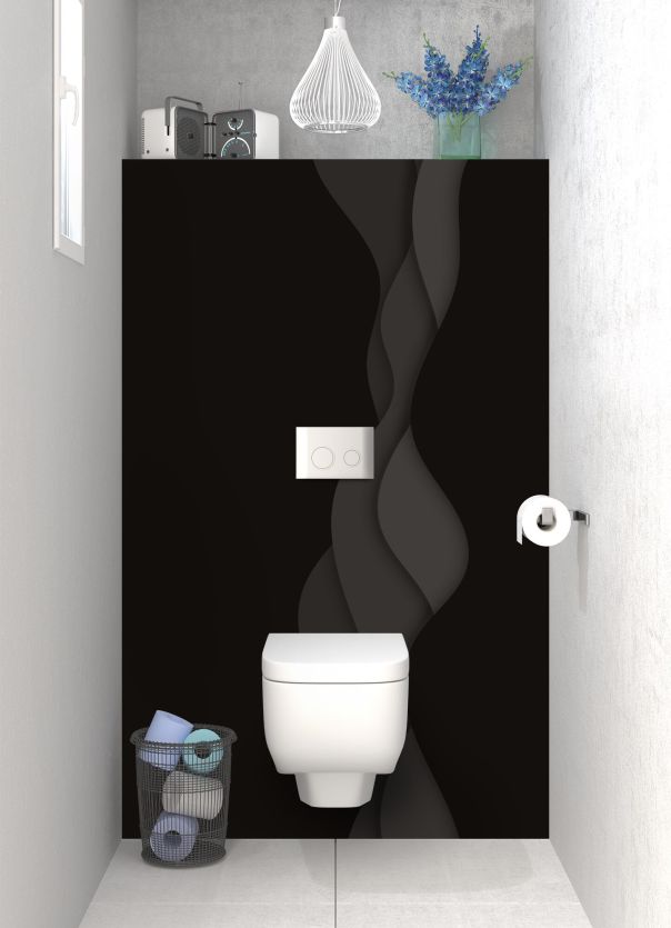 Panneau WC Vagues couleur Noir