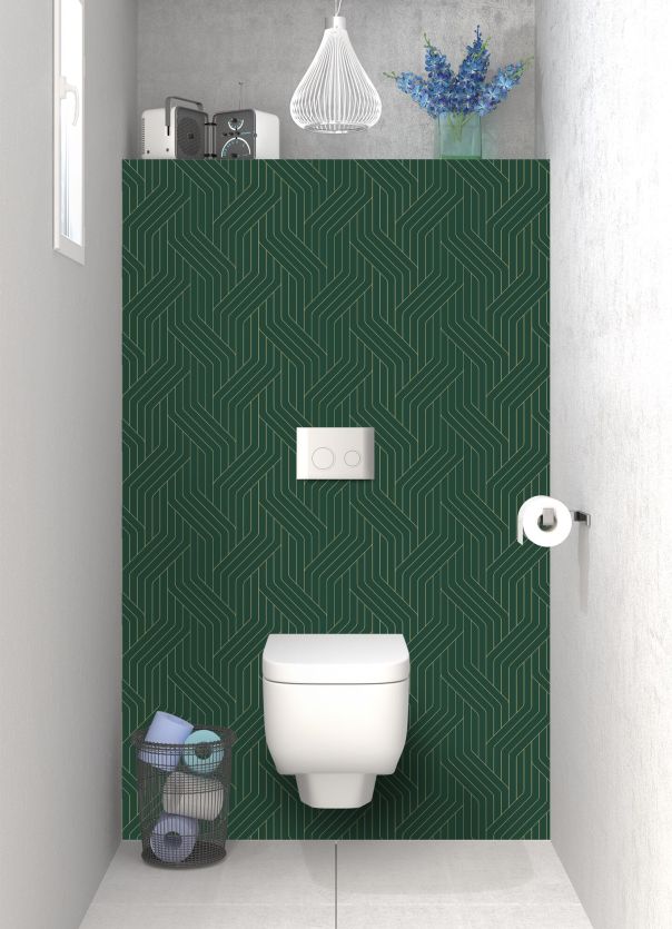 Panneau WC Entrelacs doré couleur Vert avocat