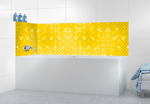 Panneau de bain Diamants brillants couleur Mimosa motif inversé