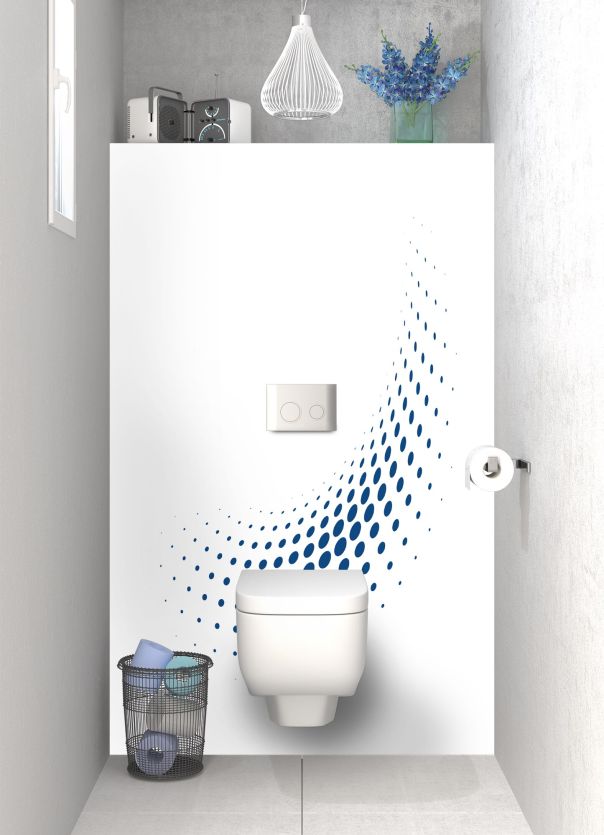Panneau WC Nuage de points couleur Bleu électrique motif inversé