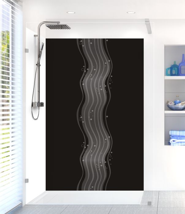 Panneau de douche Vagues design couleur Noir