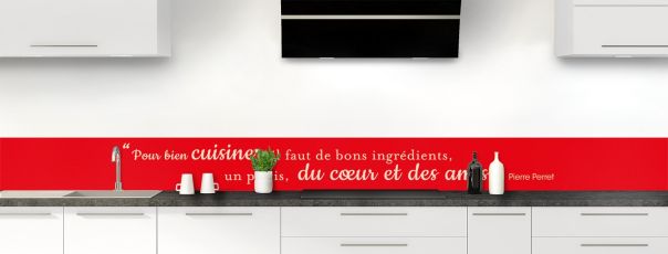 Crédence de cuisine Bien cuisiner couleur Rouge vermillon frise