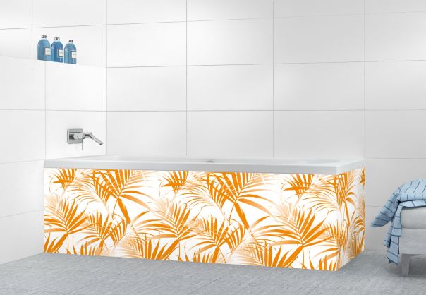 Panneau tablier de bain Feuilles tropicales couleur Citrouille