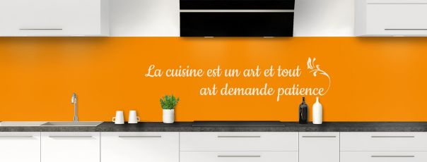Crédence de cuisine Citation  couleur Citrouille panoramique