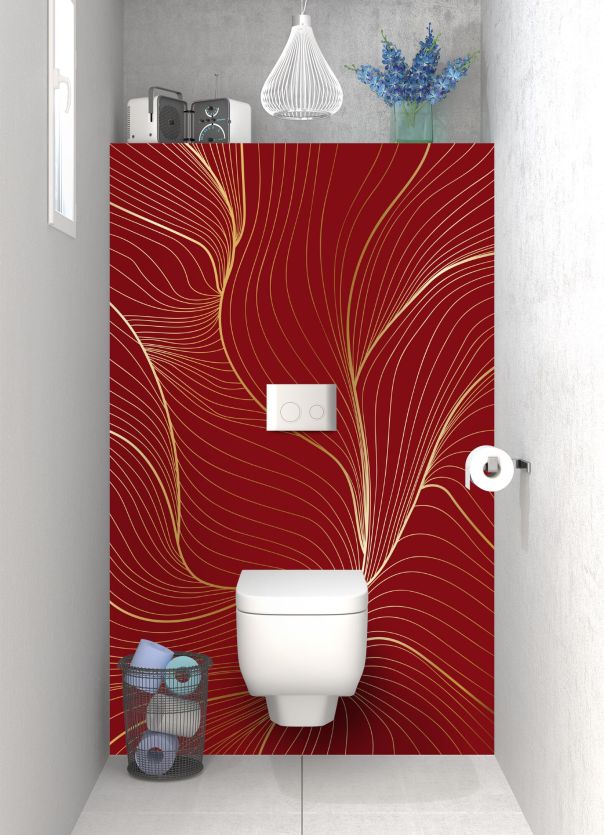 Panneau WC Volupté couleur Rouge grenat motif inversé