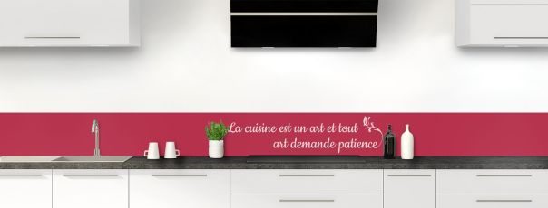 Crédence de cuisine Citation  couleur Rose grenade frise