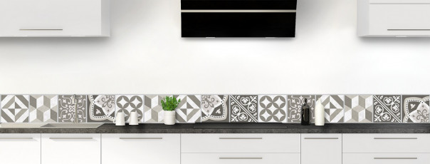 Crédence de cuisine Carreaux de ciment contemporain Taupe dosseret