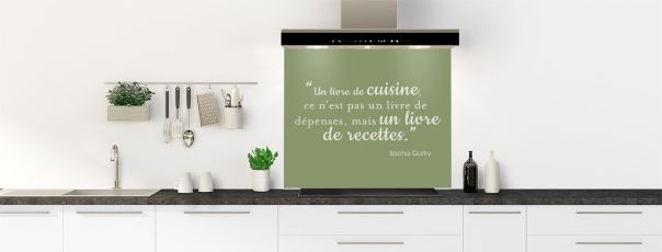 Crédence de cuisine Livre de recettes couleur Vert sauge fond de hotte