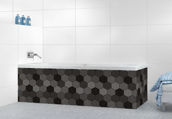 Panneau tablier de bain Camaïeu hexagone couleur Noir