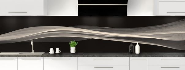Crédence de cuisine Lignes design couleur Dune panoramique motif inversé
