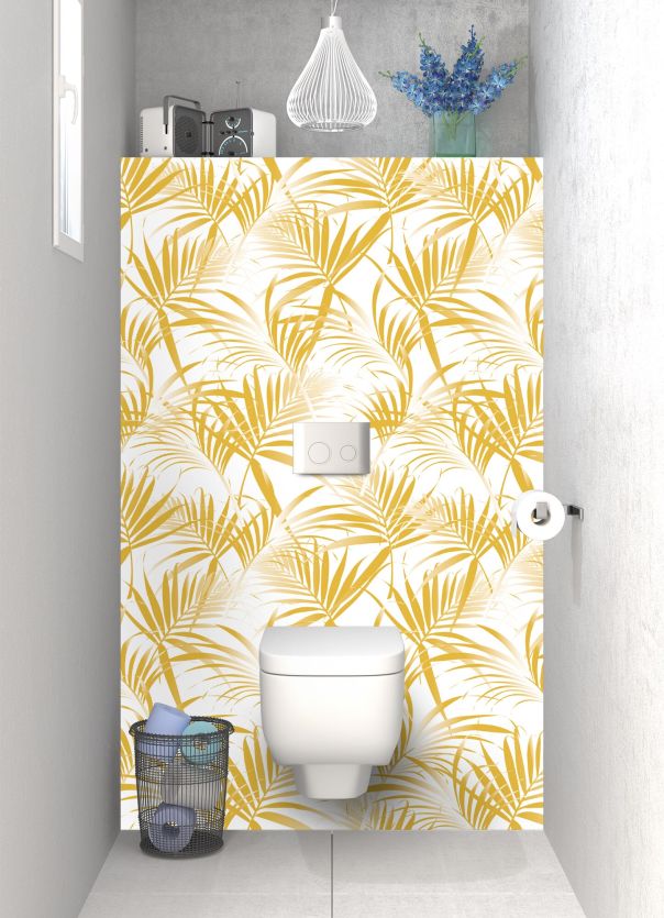 Panneau WC Feuilles tropicales couleur Curcuma