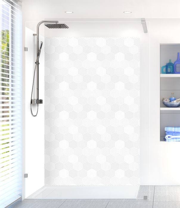 Panneau de douche Camaïeu hexagone couleur Blanc