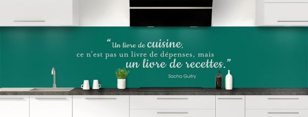 Crédence de cuisine Livre de recettes couleur Vert jade panoramique