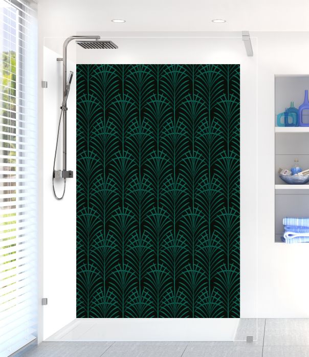 Panneau de douche Feuilles de palme couleur Vert jade