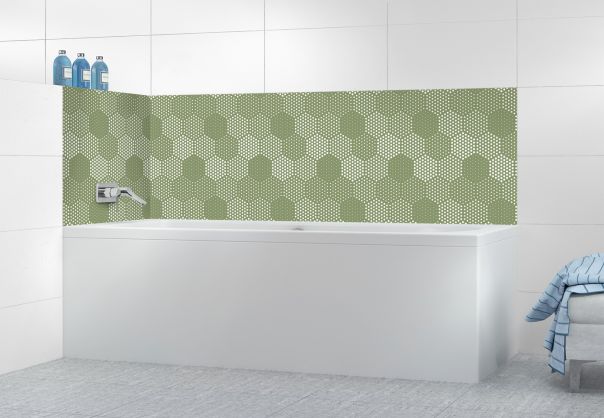 Panneau de bain Camaïeu hexagone couleur Vert sauge