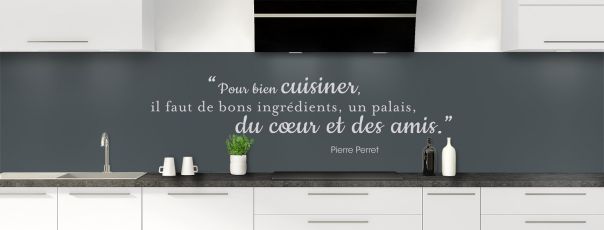 Crédence de cuisine Bien cuisiner couleur Gris anthracite panoramique