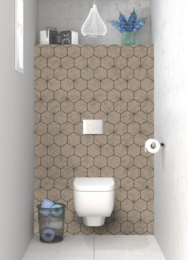 Panneau WC Carreaux de ciment hexagonaux couleur Mulot