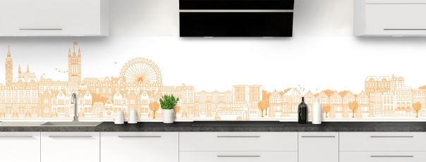 Crédence de cuisine Londres couleur Citrouille panoramique