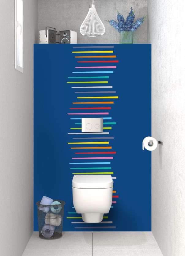 Panneau WC Barres colorées couleur Bleu électrique