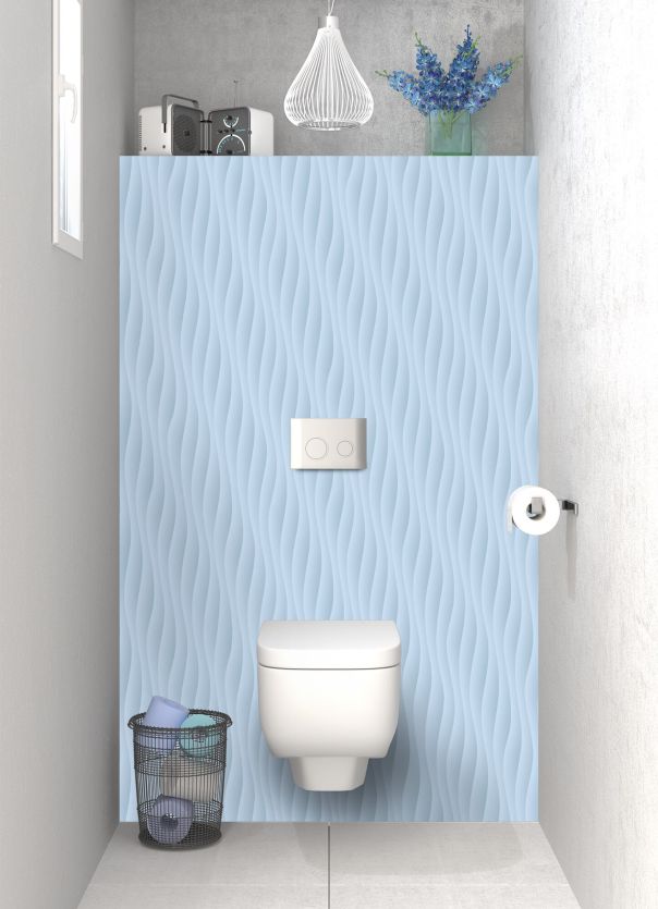 Panneau WC Ondes couleur Bleu dragée
