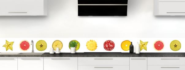 Crédence de cuisine Tranches de fruits frise motif inversé