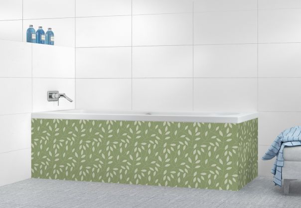 Panneau tablier de bain Rideau de feuilles  couleur Vert sauge