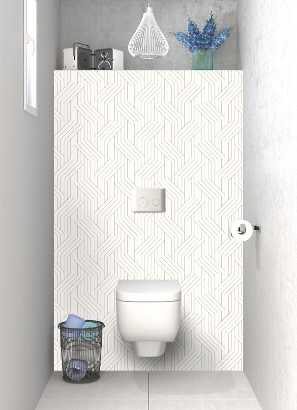 Panneau WC Entrelacs doré couleur Blanc