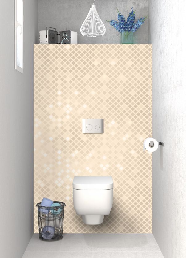 Panneau WC Diamants brillants couleur Dune motif inversé