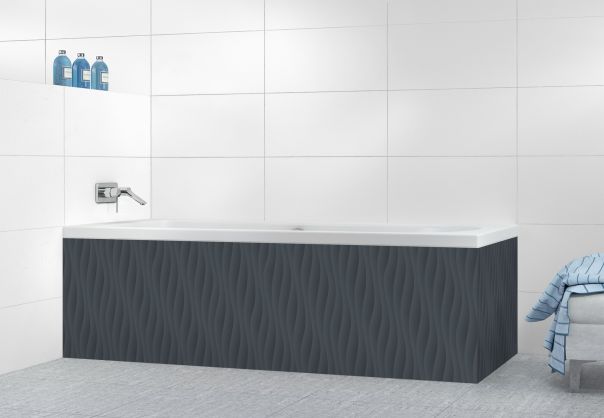 Panneau tablier de bain Ondes couleur Gris anthracite