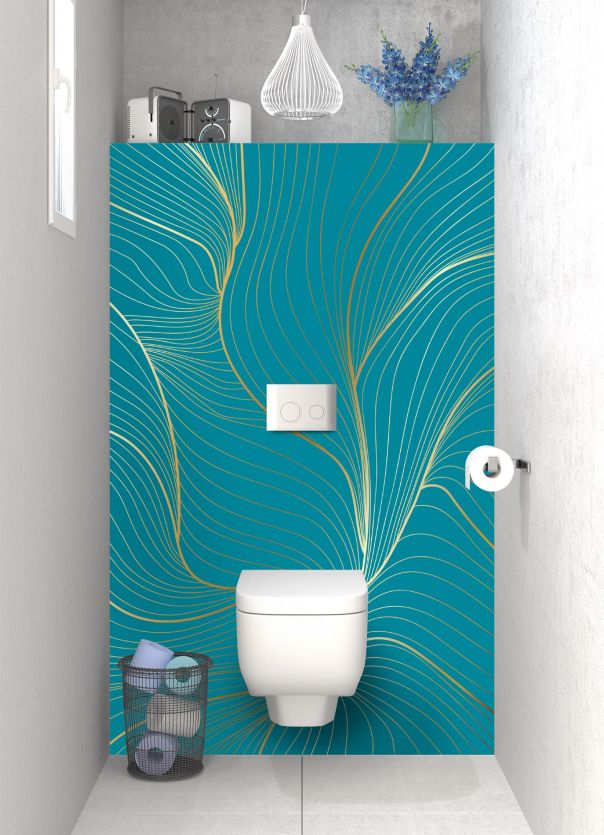 Panneau WC Volupté couleur Bleu paon motif inversé