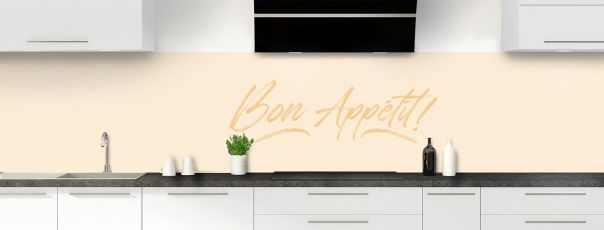 Crédence de cuisine Bon appétit couleur Dune panoramique