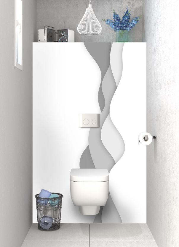 Déco de wc abstraite originale avec vagues en camaieu de couleurs, décliné en 23 couleurs tendances