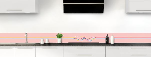 Crédence de cuisine Light painting couleur Quartz rose frise